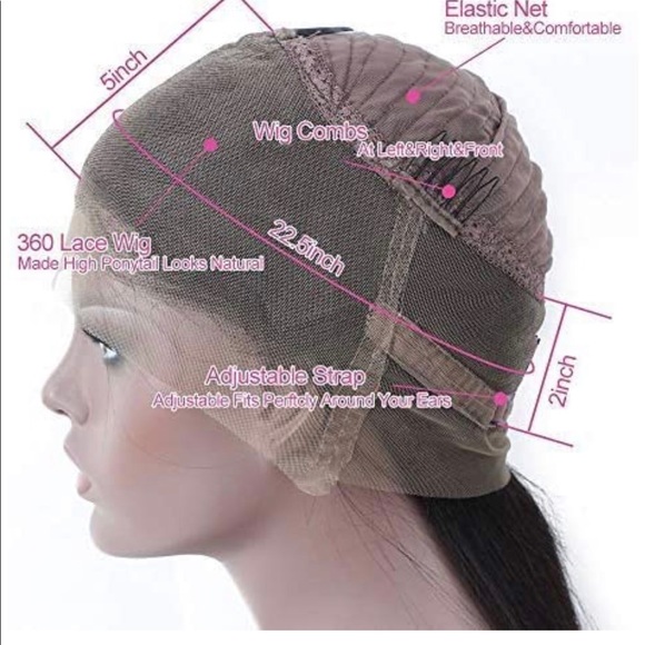 360 Lace Frontal Wigs Italian Yaki Human Hair - Picture 7 of 7